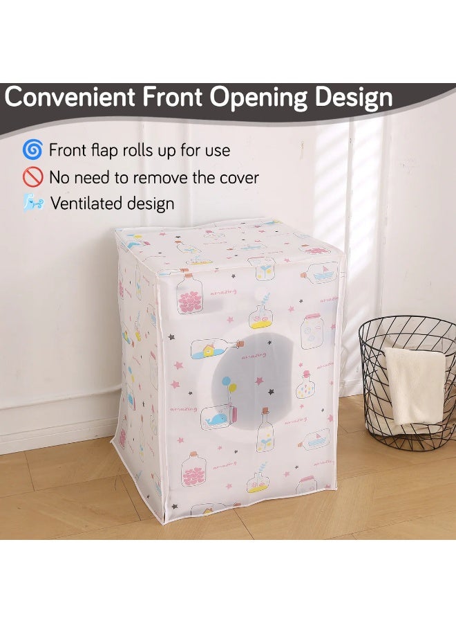 KITCHENOO Waterproof Front Load / Top Load Washing Machine Cover | PEVA Dustproof Protective Cover for 6kg, 6.5kg, 7kg & 7.5kg Fully Automatic Machines, Geometric Abstract - Image 4